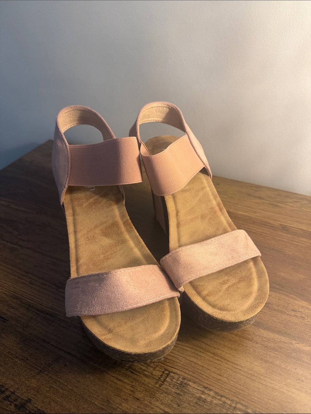 Refresh Women’s Pink Platform Sandals - Elastic Ankle Strap